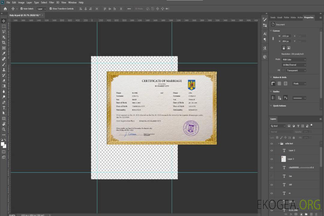 Modèle PSD de certificat de mariage de Roumanie, entièrement modifiable template Modèle PSD de certificat de mariage de Roumanie, entièrement modifiable template